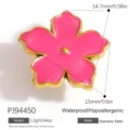 Pink flower sandal charm made of waterproof stainless steel for DIY accessories - Cherry Blossom Style (PJ94450)