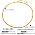 Goldene Halskette aus Edelstahl wasserdicht hypoallergen Kette 40+5cm - S-Förmige Gliederketten-Wellenhalskette (XL32449G) / 40+5cm