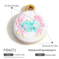 Pendentif crabe coloré en acier inoxydable pour bijoux DIY avec taille et poids - Pendentif Rond Crabe (PJ94271)