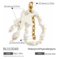 Ocean style starfish and pearl bag charm with durable stainless steel chain for handbags - White Starfish Pearl Style (BL010048)