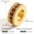 Distanziatore in acciaio inossidabile dorato con cristalli viola per gioielli fai da te - Stile PJ94803 (PJ94803B)