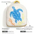 Blue enamel sea turtle stainless steel pendant for DIY jewelry making accessories - Enamel Sea Turtle Arch (PJ94667) / 21.1x15.6mm / Gold White