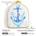 Stainless steel anchor enamel pendant charm, hypoallergenic and waterproof DIY accessory - Enamel Anchor Coral Style (PJ94670)