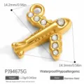 Airplane pendant made of gold stainless steel with sparkling crystals for DIY jewelry - Gold Rhinestone Airplane Style (PJ94675G)