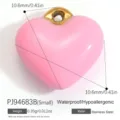 Pink heart-shaped stainless steel pendant charm for DIY jewelry making, 10.6mm size - S / Pink Enamel Heart Pendant (PJ94683B)