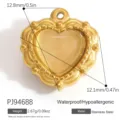 Golden heart-shaped stainless steel pendant with yellow inlay for DIY jewelry making - Gold Edged Yellow Heart Style (PJ94688)