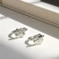 Pendientes de trébol de cuatro corazones en plata S925 con un acabado muy pulido - Plata 925 / Oro blanco