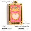 Gouden roestvrijstalen Keizerin tarot hanger met roze emaille en kleine strass details - De Keizerin (PJ94322)
