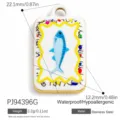 Colgante de pez de acero inoxidable estilo marino para accesorios de joyería DIY - Estilo de Pez Azul (PJ94396G)