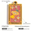 Hoogwaardige tarotkaart hanger 'The World' van roestvrij staal met kristal en emaille - De Wereld (PJ94326)