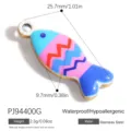 Colgante de pez de acero inoxidable para bricolaje con medidas y peso detallados - Estilo de Pez con Ondas (PJ94400G)