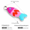 Colgante de pez esmaltado de colores en acero inoxidable para joyería artesanal DIY - Estilo de Pez de Retazos (PJ94401S)