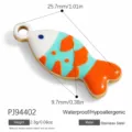 Colgante de acero inoxidable con forma de pez de colores con dimensiones y peso - Pez Naranja Azul (PJ94402)