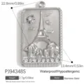 Silberner Edelstahl Paris Eiffelturm Anhänger mit Strasssteinen für DIY Schmuck - Eiffelturm Paris Stil (PJ94348S) / 22.8x13.4mm / Silber