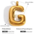 Pendentif lettre G en acier inoxydable doré avec spécifications de poids et de taille - Lettre Bulle G (PJ91955G)