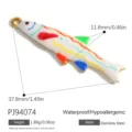 Ciondolo a forma di pesce nautico in acciaio inox con motivi smaltati colorati - Stile Pesce A Strisce Multicolore (PJ94074) / 1 Pezzo/Confezione (37.8x11.8mm) / Pesce a Strisce Colorate