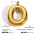 Pendentif lettre O bulle en acier inoxydable doré pour la création de bijoux DIY - Lettre Bulle O (PJ91955O)