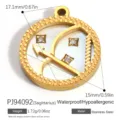 Vergoldeter Edelstahlanhänger Schütze mit Muscheleinlage und Zirkoniasteinen - Schütze (PJ94092)