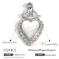 Stainless steel sacred heart pendant for DIY jewelry, hypoallergenic silver finish accessory - Silver Sacred Heart Style (PJ94103)