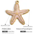 Elegante ciondolo a stella marina in acciaio inossidabile dorato per gioielli fai da te - Ciondolo Stella Marina (PJ94138A) / Oro + Rosa