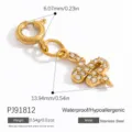 Vergoldeter Edelstahlanhänger in Schlangenform mit Kristallen für DIY-Schmuck, 14 mm - Schlange Eingelegt (PJ91812) / Gold