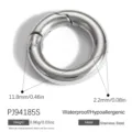 Polierter silberner Edelstahl-Federringverschluss für DIY-Schmuck, 11,8 mm Durchmesser - Runder Federverschluss (PJ94185S) / Silber