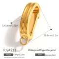 18K vergoldeter Edelstahl Bikini Verschluss Fischmund Schnalle Variante mit Maßen - Goldener Doppelschicht-Verschluss (PJ94211) / Gold