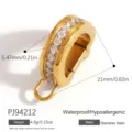 18k vergoldeter Edelstahl Fischmund Verschluss mit Strasssteinen für DIY Schmuckzubehör - Goldener Verschluss mit Strass (PJ94212) / Gold