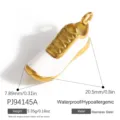 Gold plated stainless steel sneaker pendant charm for sports themed jewelry making - Sneaker Shape Pendant (PJ94145A) / 20.5x7.89mm / White
