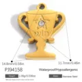 Gold-plated stainless steel trophy pendant with rhinestone for DIY jewelry making, 14.8mm size - Zirconia Trophy Style (PJ94158) / 14.8x11.7mm