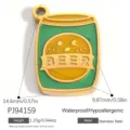 Gold-plated stainless steel beer can pendant jewelry accessory for DIY charm - Beer Can Shaped Pendant (PJ94159) / 14.6x9.87mm