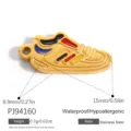 Golden sneaker charm pendant in stainless steel for DIY sports themed jewelry crafts - Sneaker Shaped Pendant (PJ94160) / 15x6.9mm