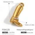 Gold-plated stainless steel boot pendant with crystals, waterproof and hypoallergenic - Boot Rhinestone Style (PJ94129)