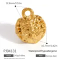 Polished gold plated stainless steel walnut charm pendant for DIY jewelry making - Walnut Realistic Style (PJ94131)