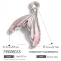 Eleganter wasserfester Meerjungfrauenschwanz-Anhänger aus Edelstahl mit rosa Emaille-Finish - Fischschwanz E (PJ93983SB)