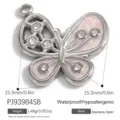 Schmetterling Anhänger aus Edelstahl mit rosa Emaille und Kristallen für Schmuck - Schmetterling E (PJ93984SB)