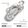 Edelstahl Flip-Flop Anhänger mit Palme und Seestern Design, wasserfestes Schmuckstück - Flip-flops A (PJ93987)