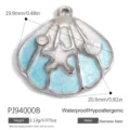Meeresstil Muschel Anhänger in Blau und Weiß Emaille für DIY Schmuck - Blaue Knisterschale (PJ94000B)