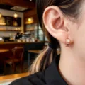 Pendientes de aro minimalistas de plata de ley S925 multicapa con acabado en oro rosa elegante - Rosa oro
