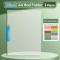 A4 Klemmhefter transparente matte Dokumentenmappe mit bunten DIY Klassifizierungsaufklebern - Rotierende Klemmschienen-Hefter / Blau