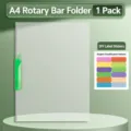 A4 transparente Dokumentenmappe mit drehbarer Zugstange, klarer Plastik Ordner 1 Stk. - Rotierende Klemmschienen-Hefter / Grün