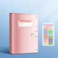Dossier de rangement de papiers A3 rose avec 40 poches transparentes et fermeture élastique. - 40 Pages par Paquet / Rose