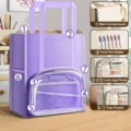 Bolso escolar de lona morada para niños, bolsa grande para libros A4 con bolsillos. - 7 Capas Gran Capacidad / Púrpura