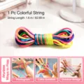 Rainbow Cat's Cradle String Toy 1.6m Long Colorful Hand Game Rope for Kids Educational - 1 Piece (1.6m)