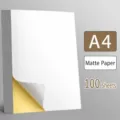 A4 matte adhesive sticker paper 100 sheets blank printable self adhesive label sheet for print - Matte / 100 Sheets