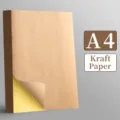 A4 craft paper sticker sheets 100pcs brown adhesive labels blank laser printer paper - Light Kraft / 100 Sheets