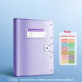 Dossier de Rangement de Papier d'Examen A3 Violet avec Grande Capacité et Bande Élastique - 40 Pages par Paquet / Violet
