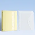 A4 Ringbuch Ordner Set mit transparenten Dokumententaschen, Schul und Büro Organizer. - Ordner + 4 Transparente Datei-Taschen / Transluzentes Gelb