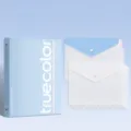 A4 Ringbuch Ordner mit transparenten Dokumententaschen, grosse Kapazitaet Buerobedarf. - Ordner + 8 Datei-Taschen / Frisches Blau