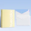 A4 Ringbuch Ordner Set mit transparenten und bunten losen Dokumententaschen. - Ordner + 8 Datei-Taschen / Transluzentes Gelb